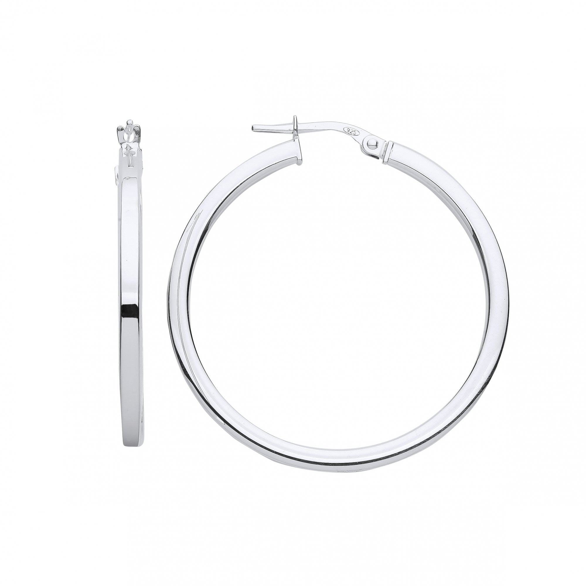Silver Flat Hoop Earrings