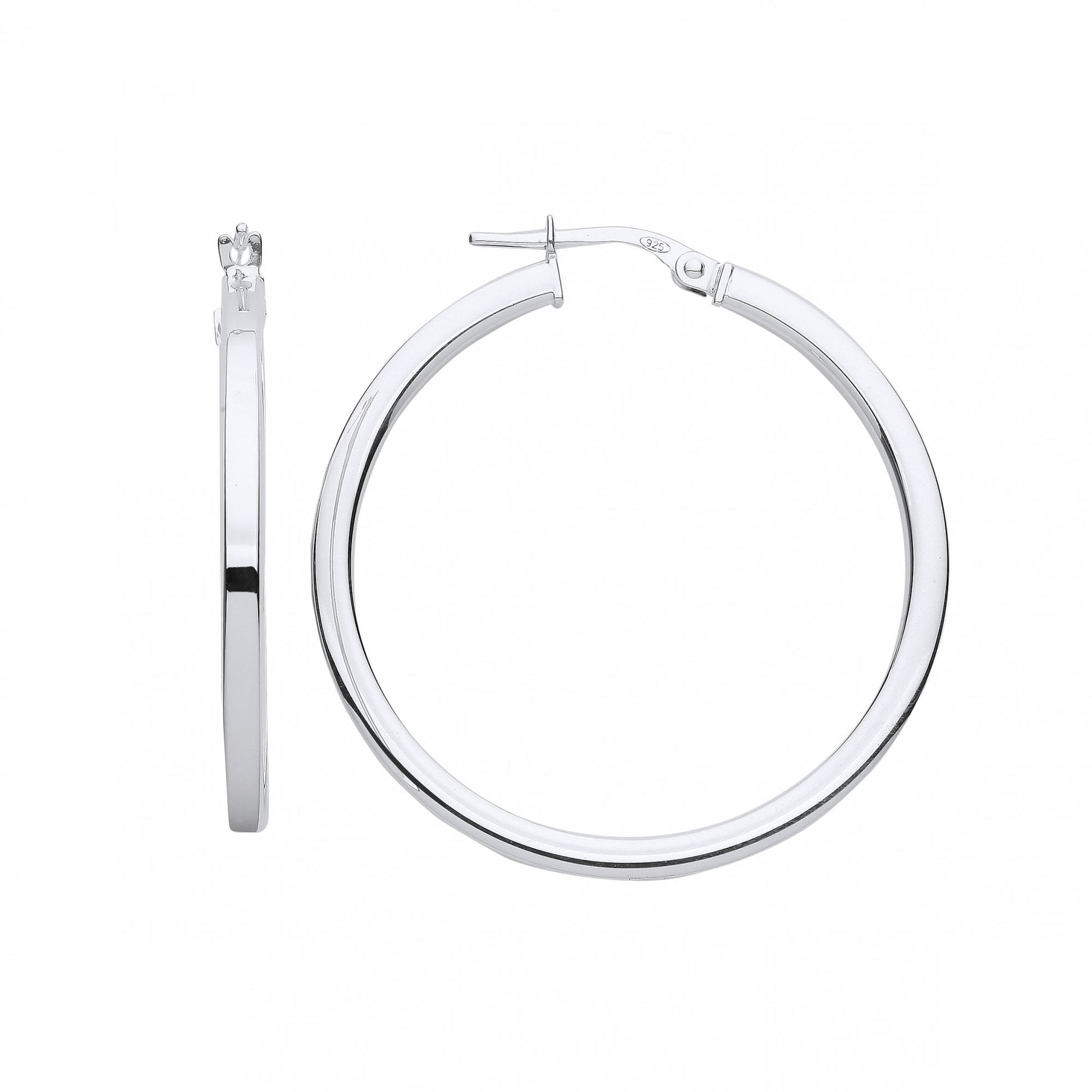 Silver Flat Hoop Earrings