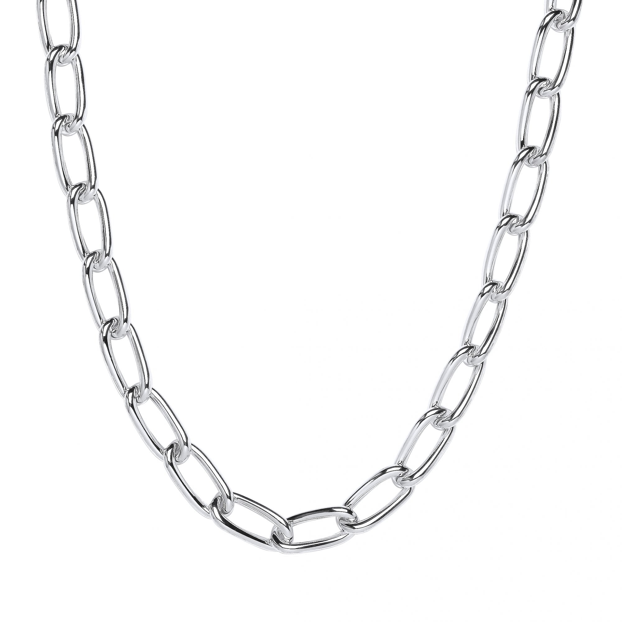 Silver Fancy Chunky Link 20" Necklace
