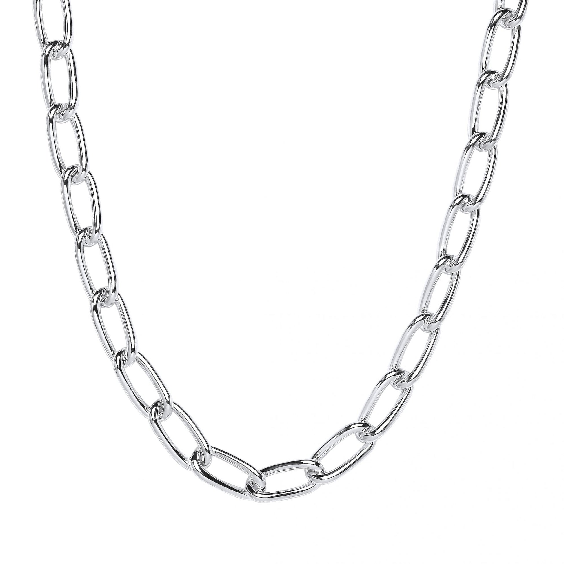 Silver Fancy Chunky Link 20" Necklace