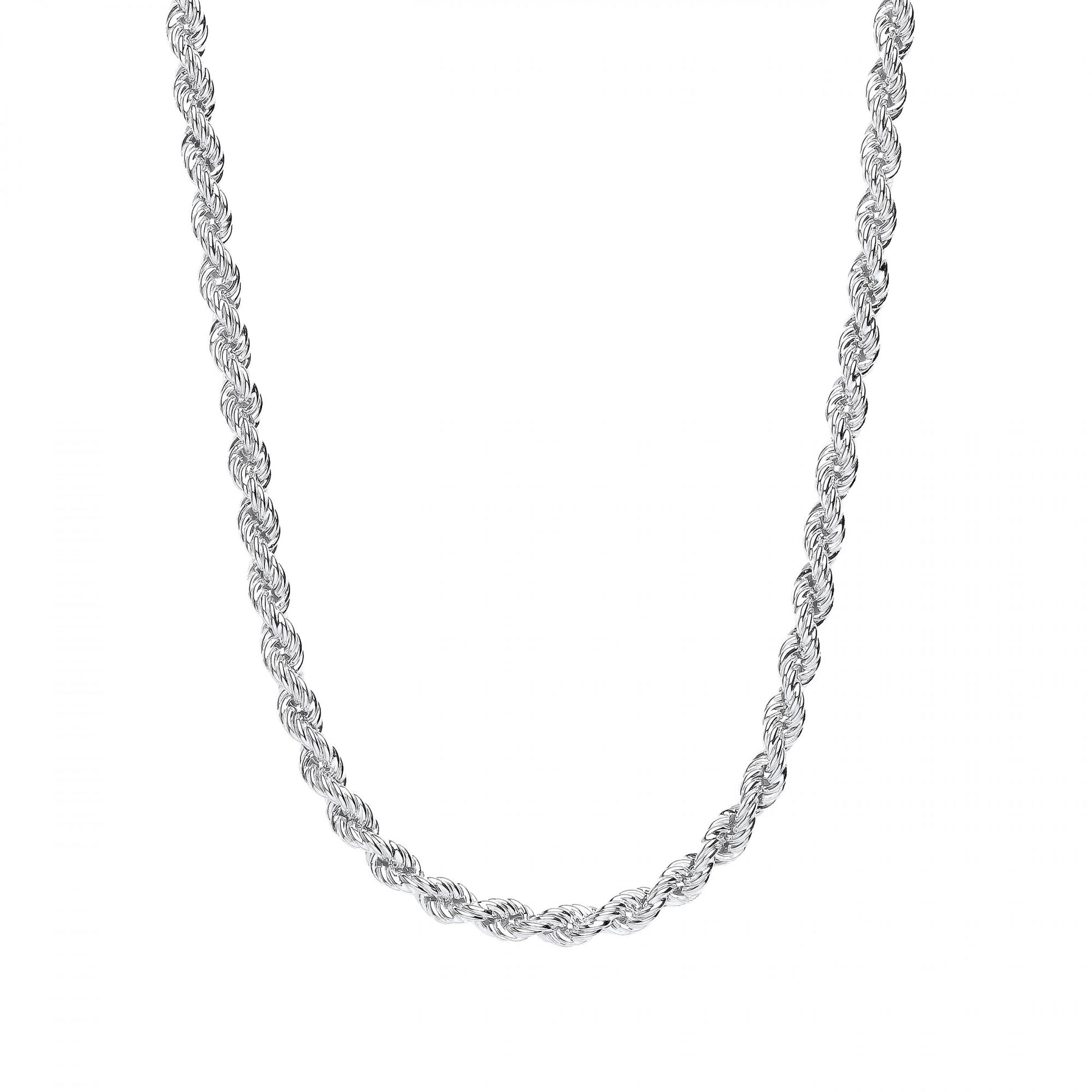 Silver 18" Hollow Rope Necklace