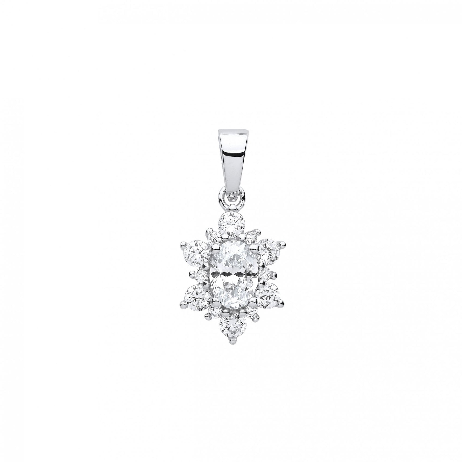 Silver CZ Cluster Pendant