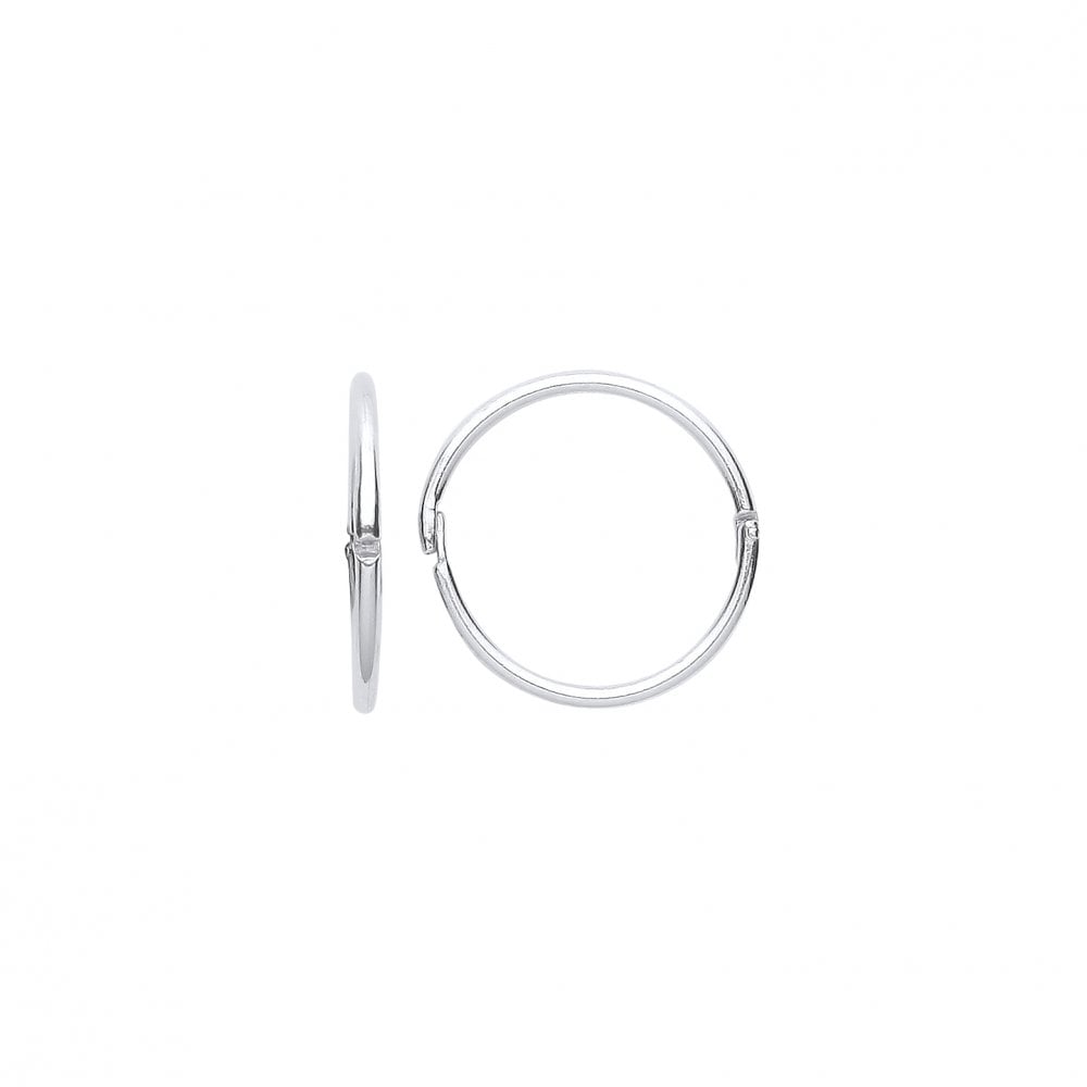 Silver12ml Hinged Hoop Earrings