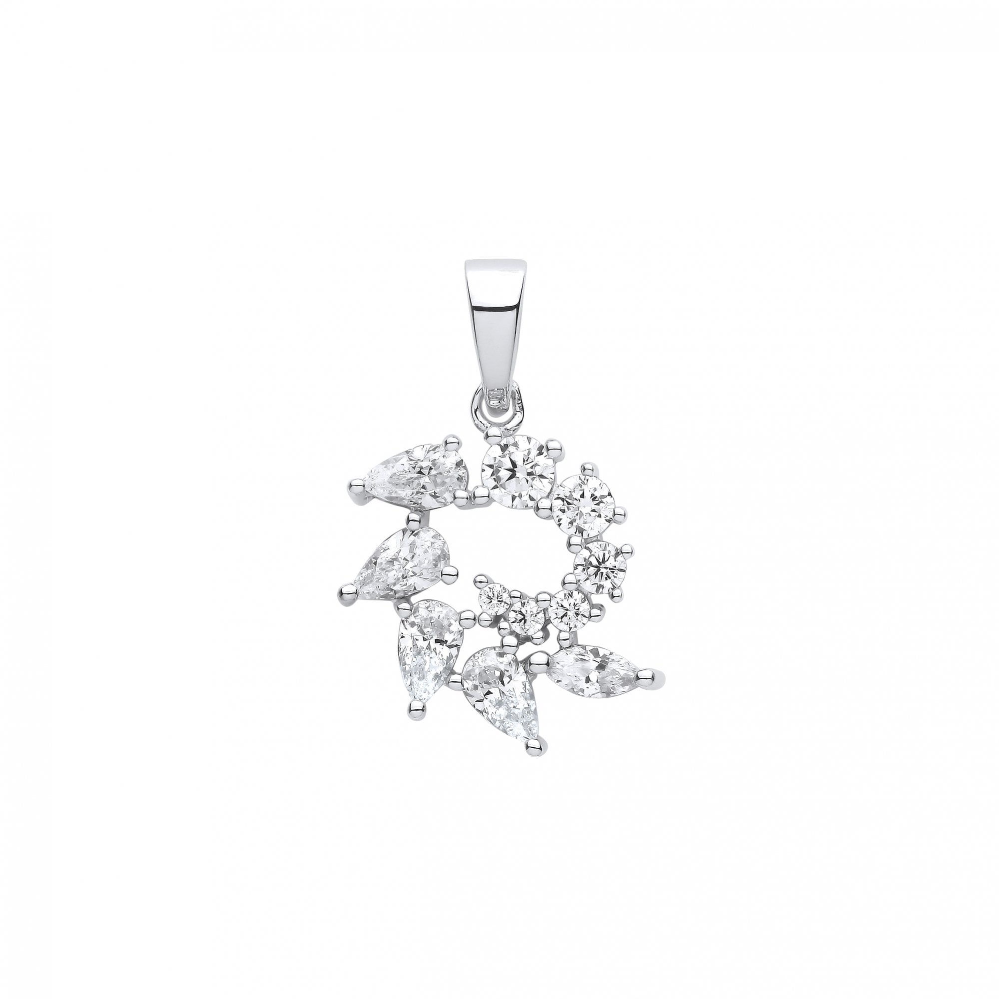 Silver CZ Fancy Pendant