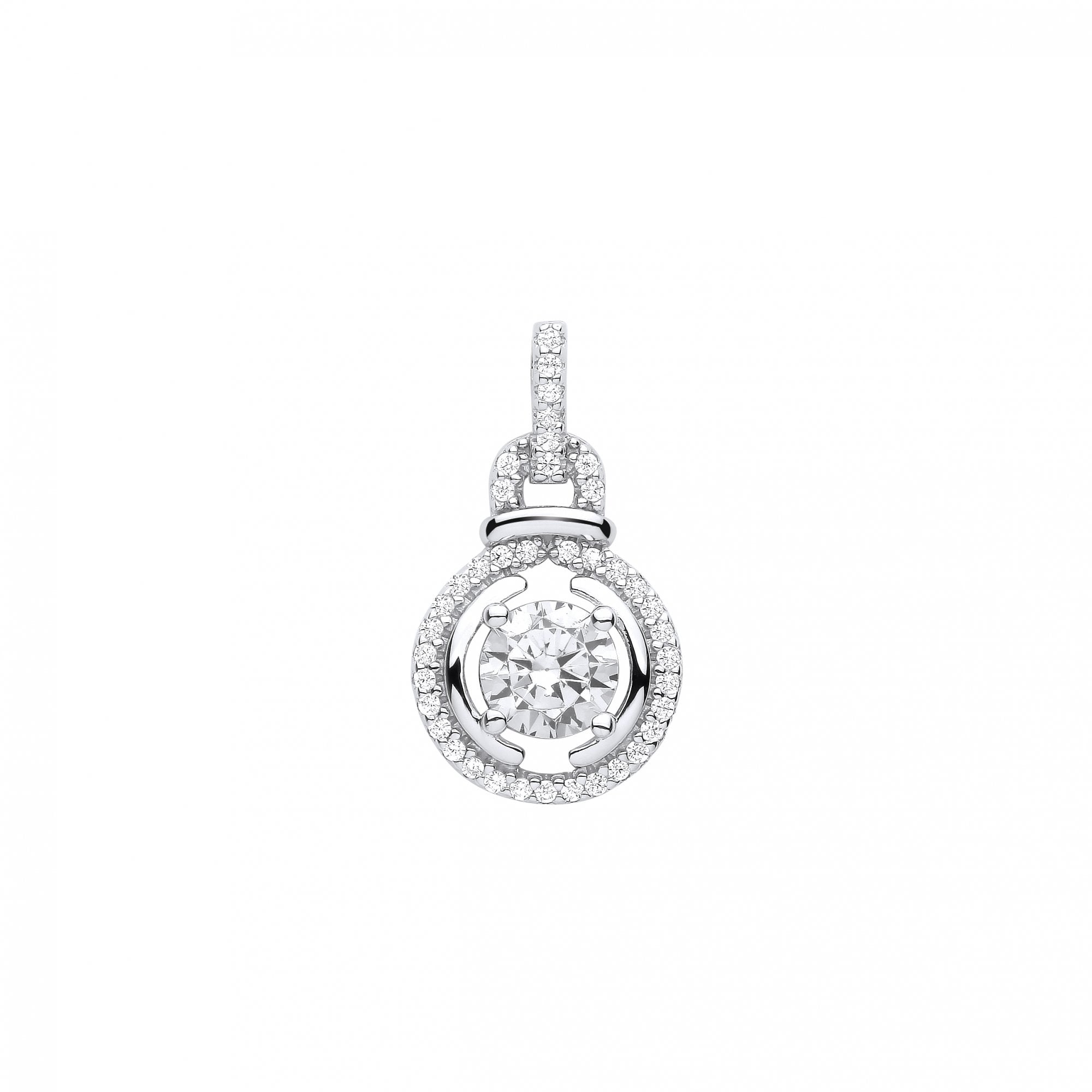 Silver CZ Fancy Pendant