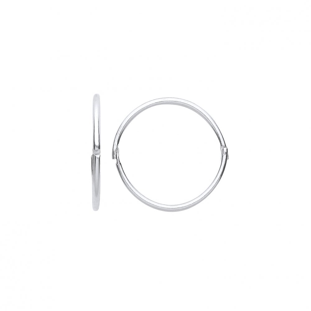 Silver14ml Hinged Hoop Earrings