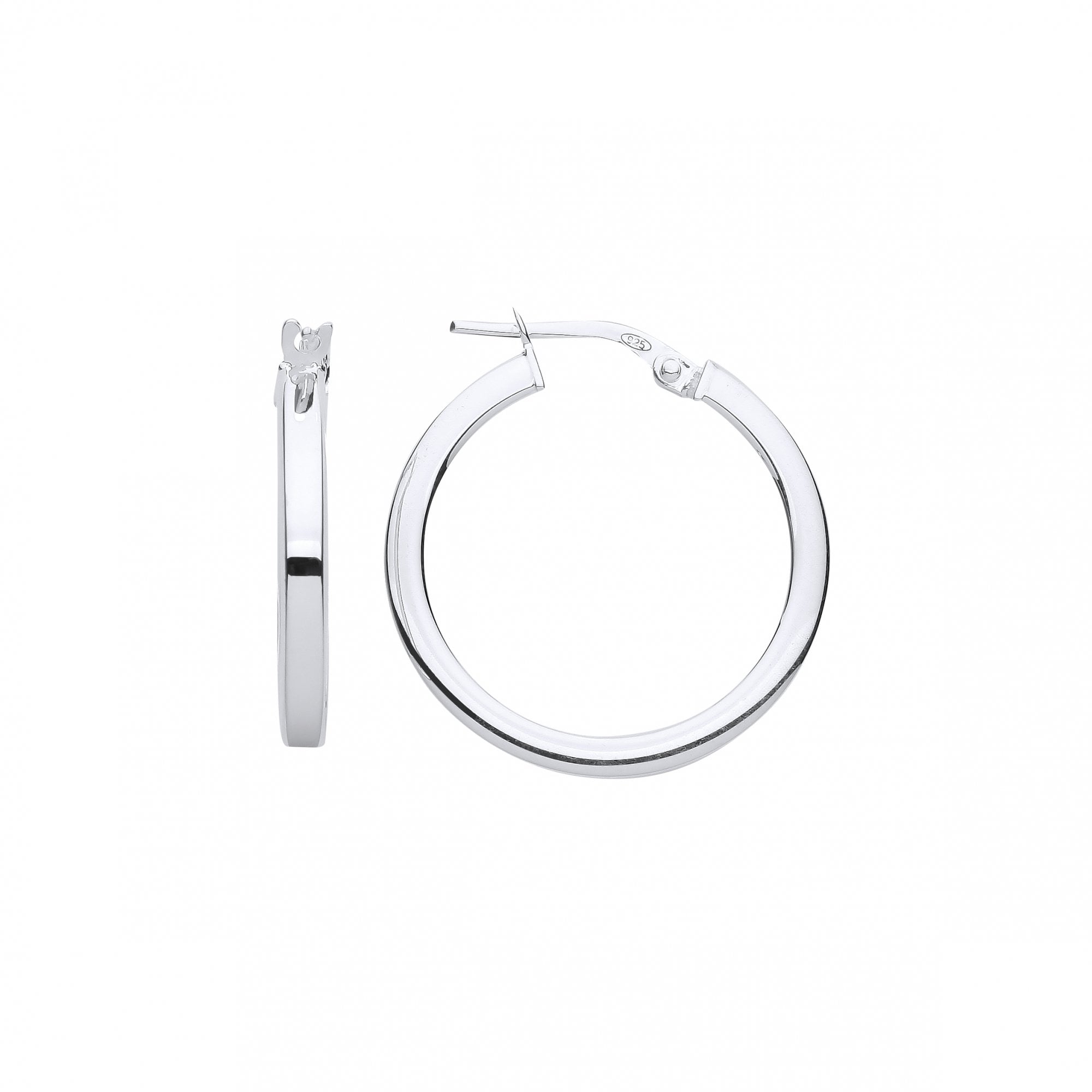 Silver Flat Hoop Earrings