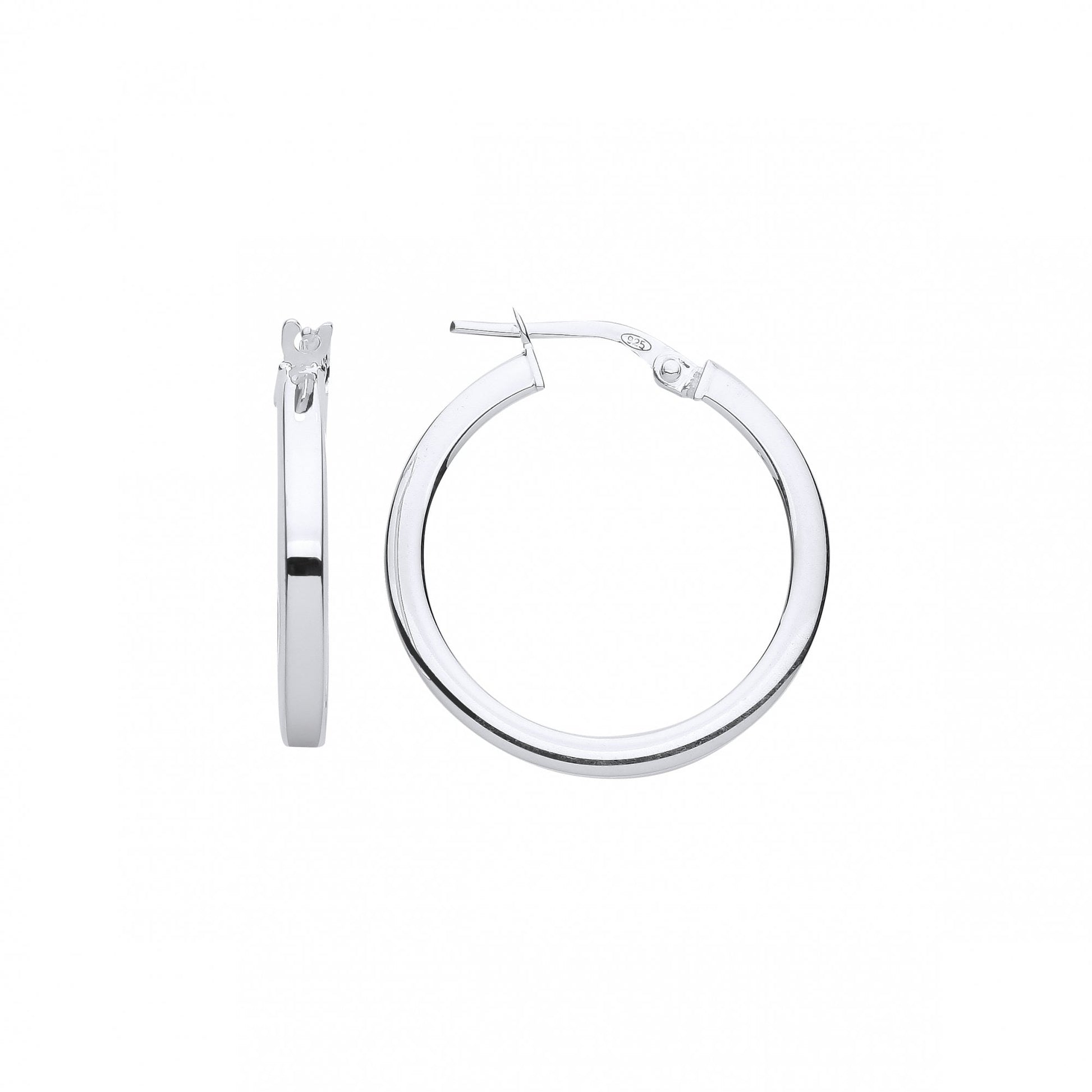Silver Flat Hoop Earrings