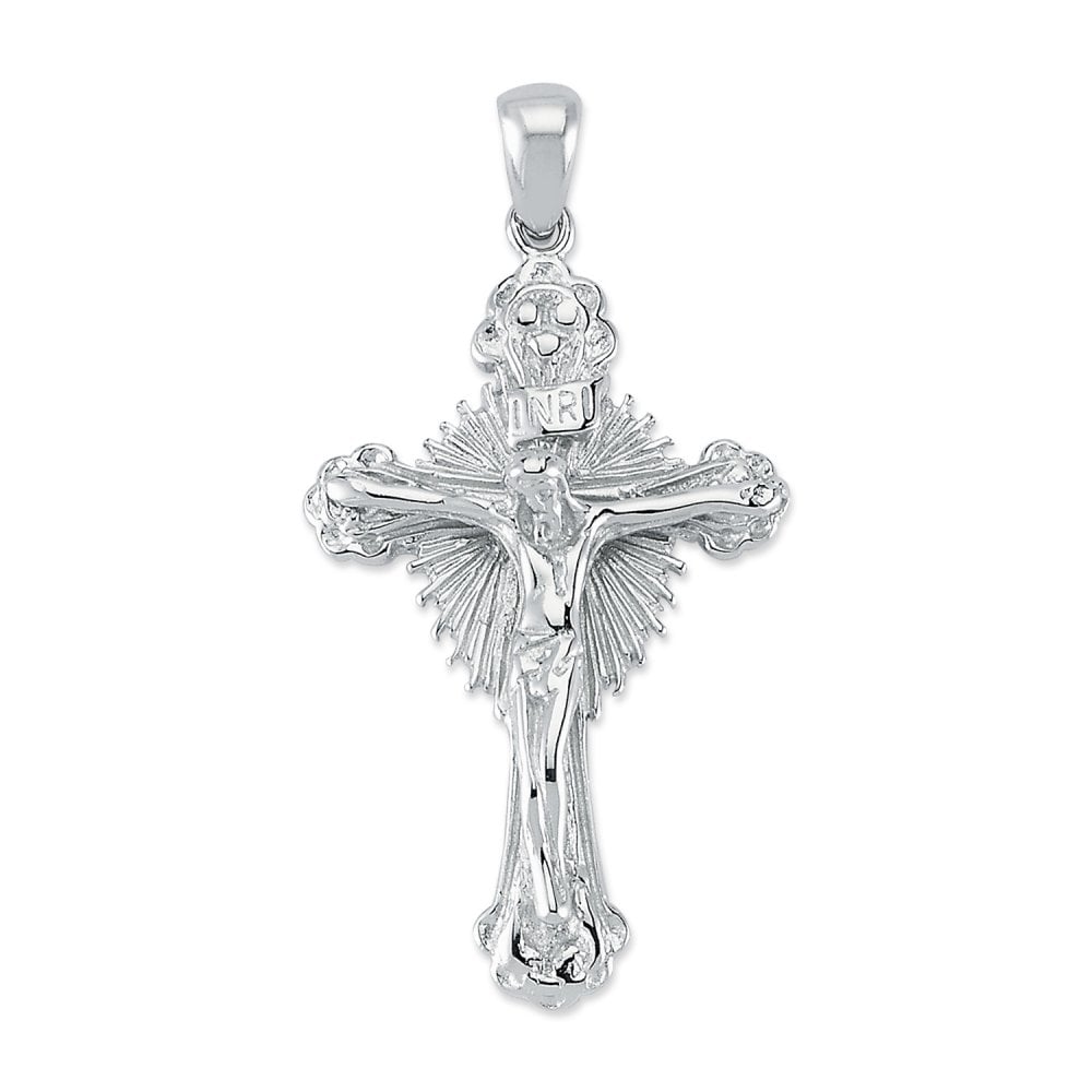 Silver Fancy Crucifix Cross Pendant