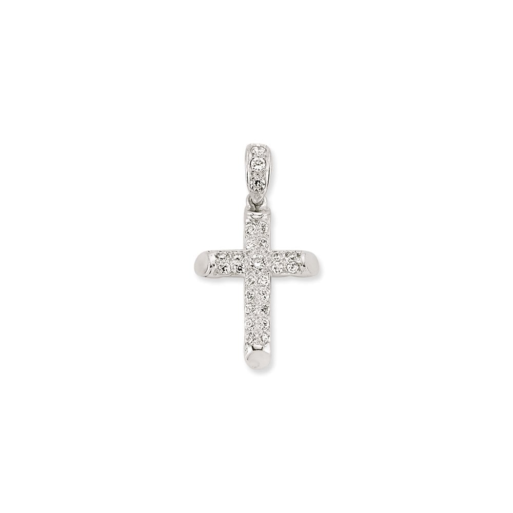 Silver CZ Fancy Cross Pendant