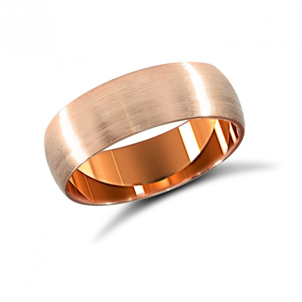9ct Rose Gold 6mm Classic Soft Court Profile Satin Wedding Ring