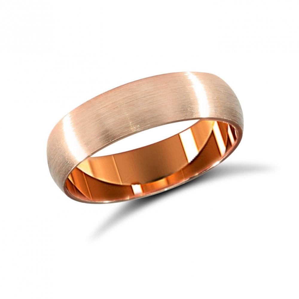 18ct Rose Gold 5mm Premium Weight Court Profile Satin Wedding Ring