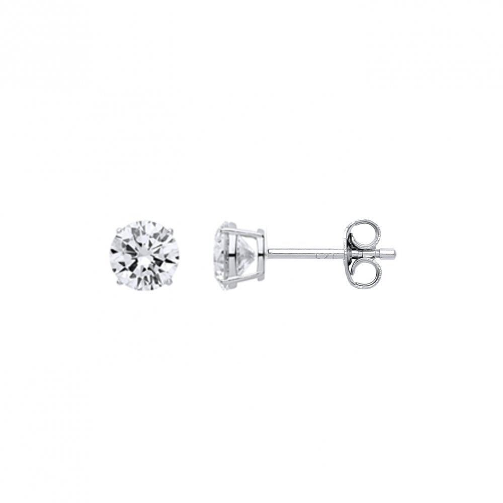 5mm Round 925 Sterling Silver Stud Earrings (Pack of 5)