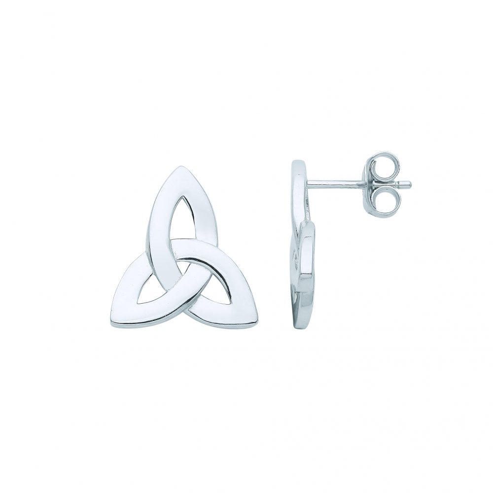 Silver Trinity Knot Stud Earrings