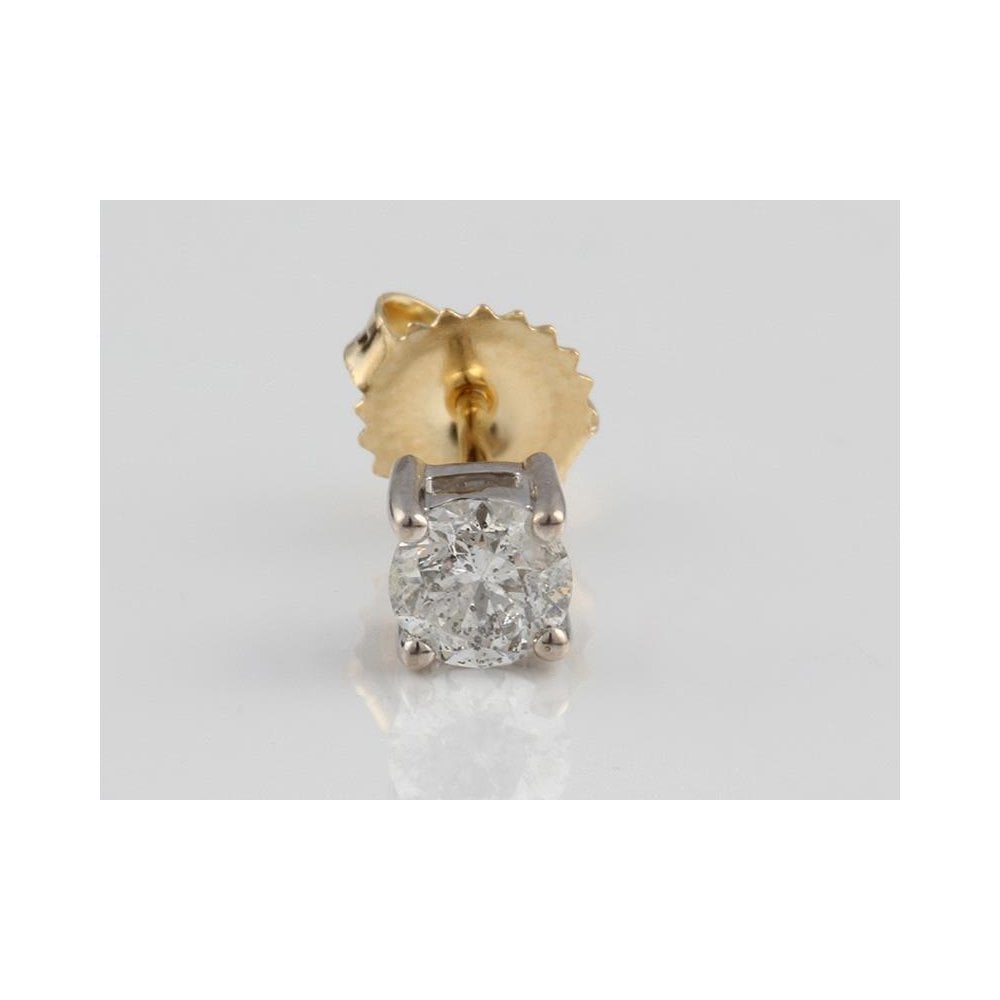 18ct yellow and white gold single diamond earring