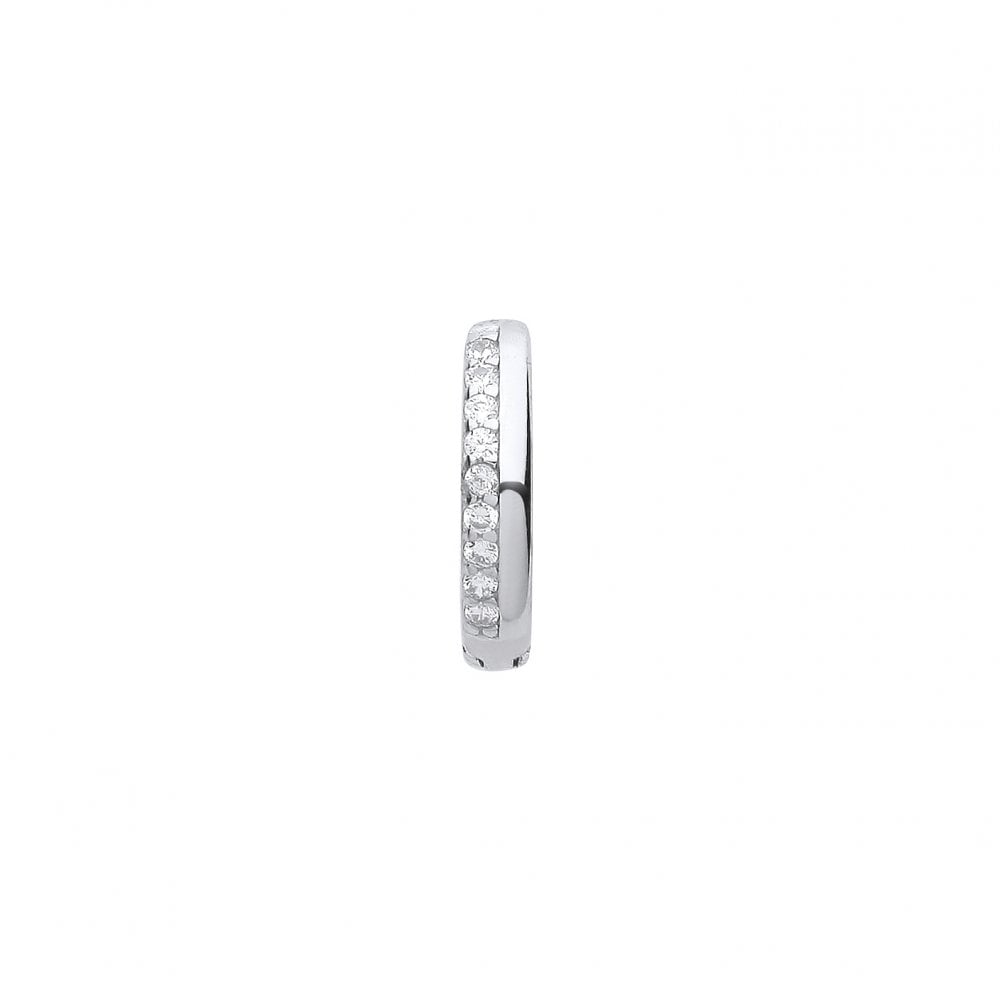 Silver CZ Huggie Earrings