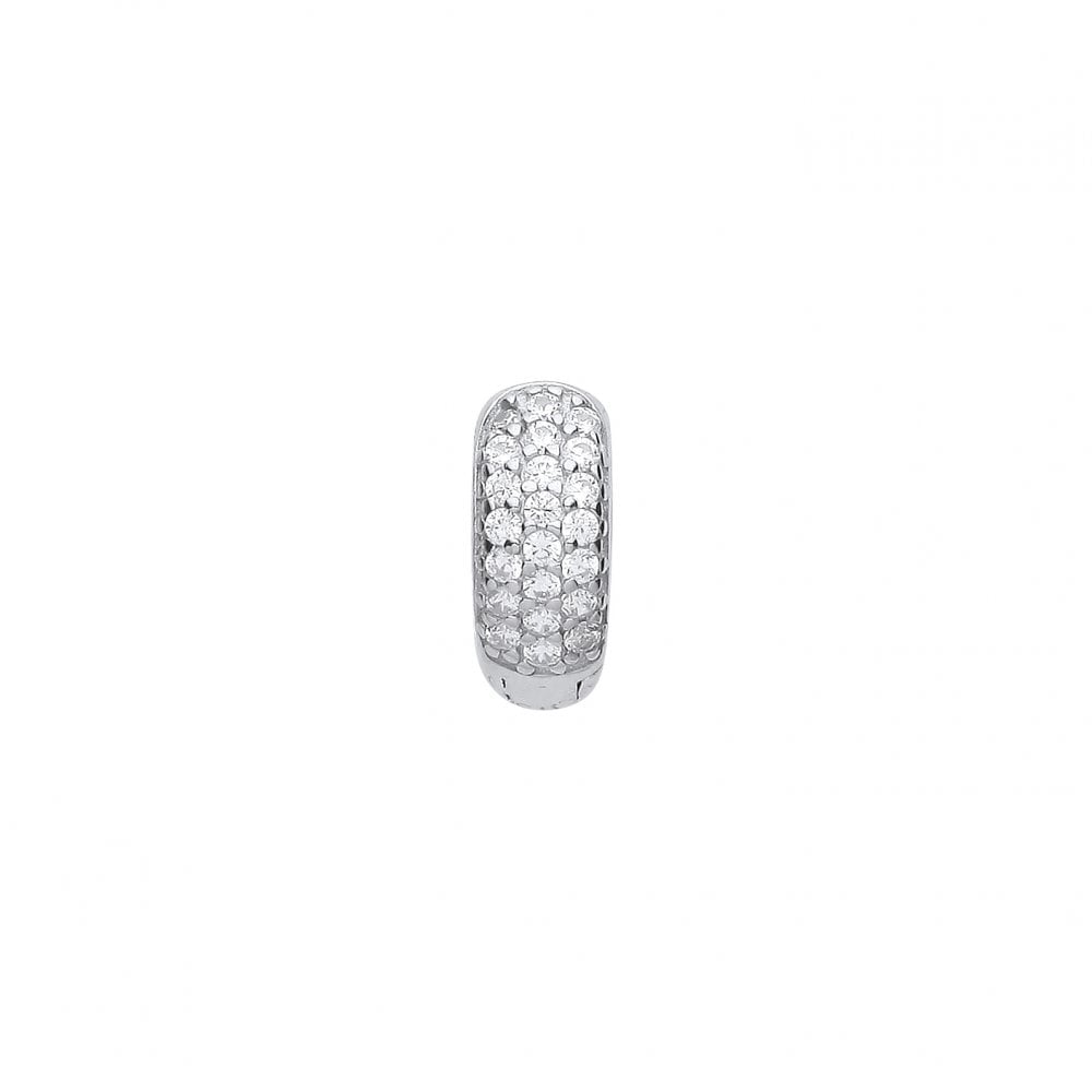 Silver CZ Huggie Earrings