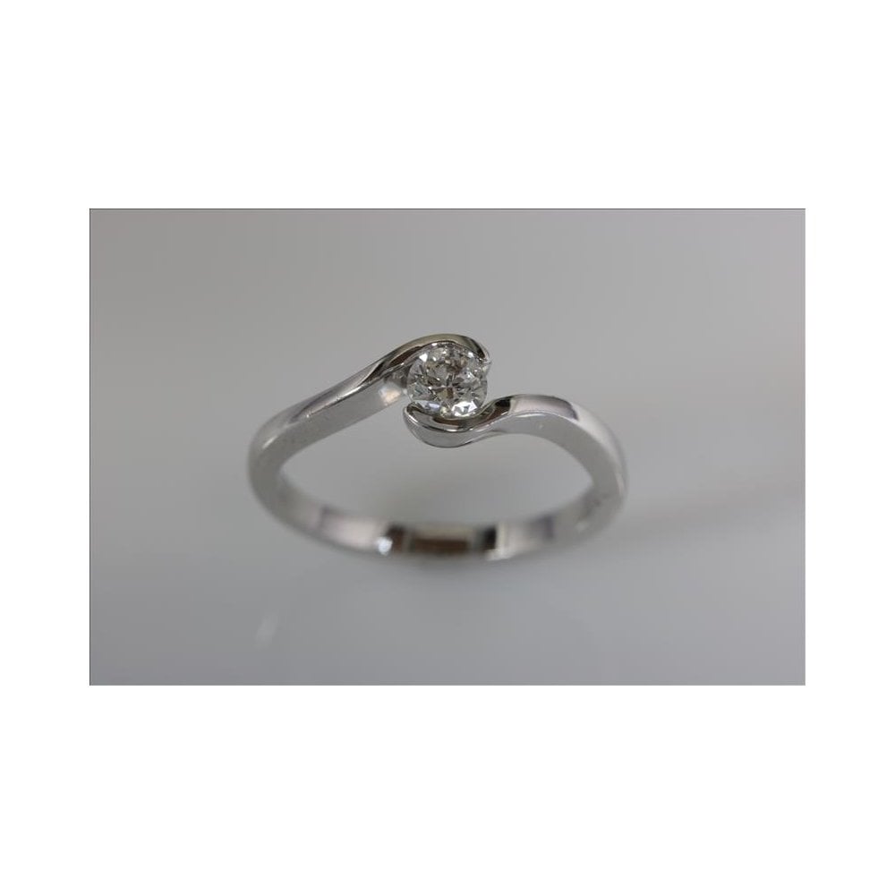 18ct White Gold GIA Certificated Diamond Solitaire Ring 0.25ct