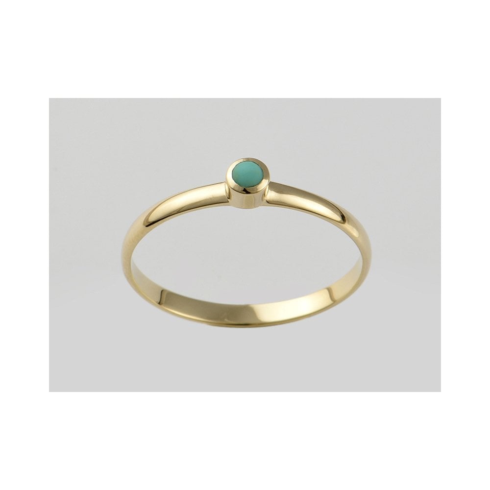 9ct Yellow Gold Turquoise Stacking Ring