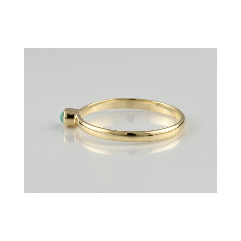 9ct Yellow Gold Turquoise Stacking Ring