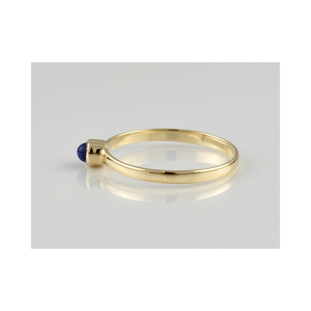 Yellow Gold Lapis Lazuli Stacking Ring