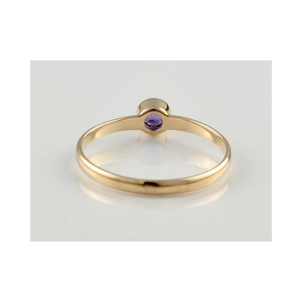 9ct Yellow Gold Amethyst Stacking Ring