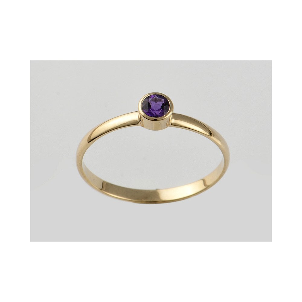 9ct Yellow Gold Amethyst Stacking Ring