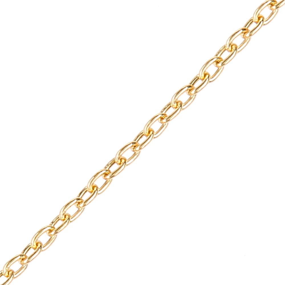 SPARKLD 9ct Yellow Gold 7.5" Cable Hollow Bracelet, 2mm Width