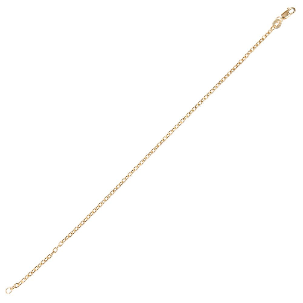 SPARKLD 9ct Yellow Gold 7.5" Cable Hollow Bracelet, 2mm Width