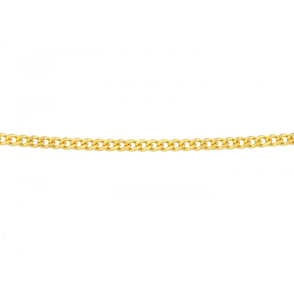 SPARKLD 9ct Yellow Gold Pendant Necklace, Curb Chain, 46 cm Length and 0.8mm Width