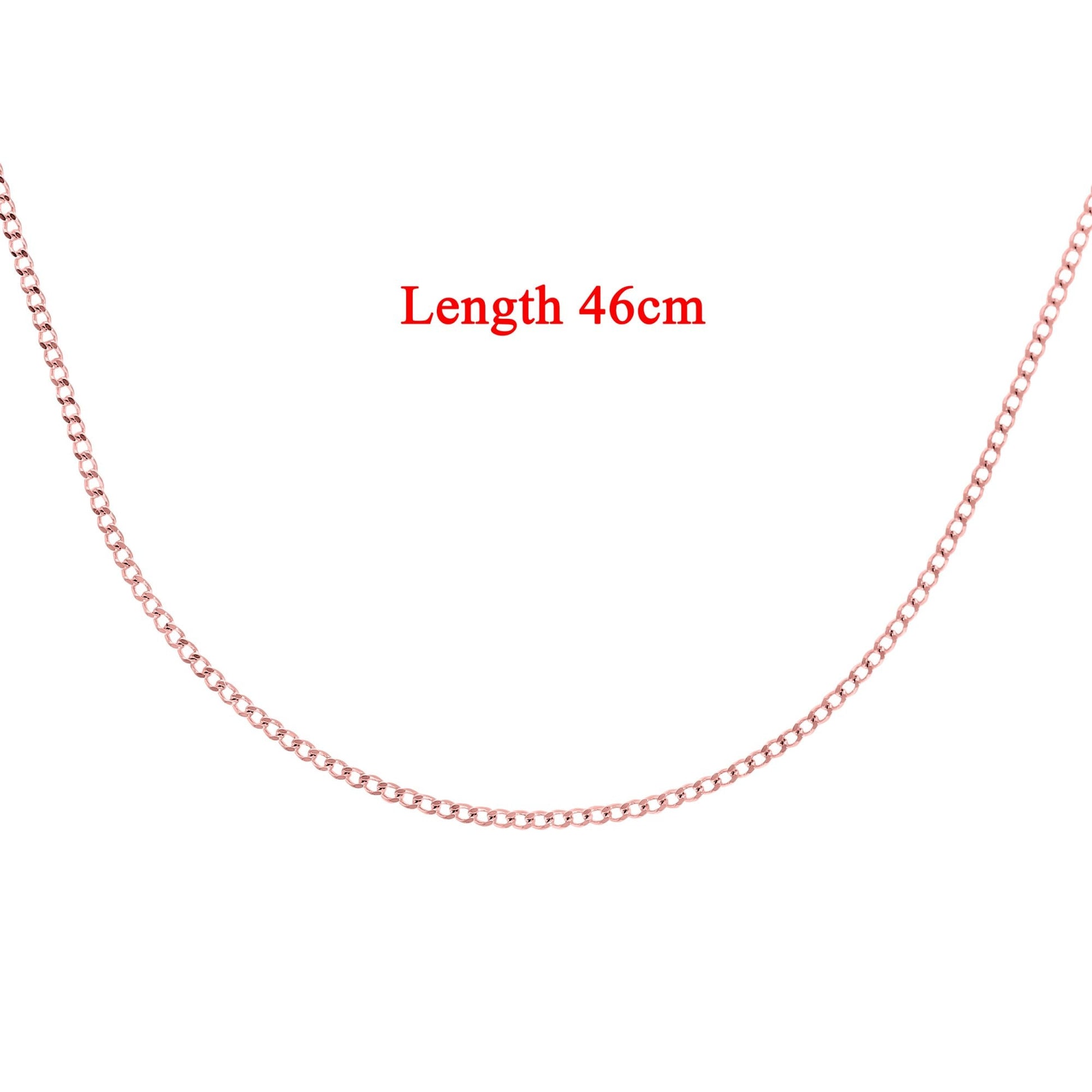 SPARKLD 9ct Rose Gold Curb Chain Necklace 46cm Length, 0.8mm Width