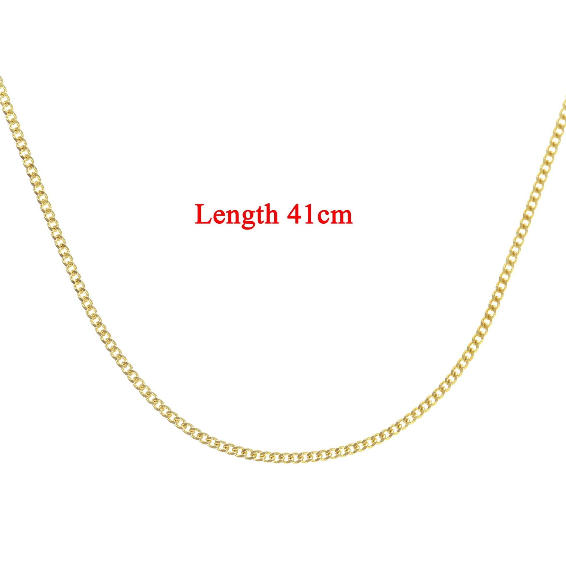 SPARKLD 9ct Yellow Gold Curb Chain Necklace 46cm Length, 1mm Width