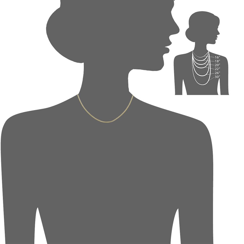 SPARKLD 9ct Yellow Gold Curb Chain Necklace 46cm Length, 1mm Width