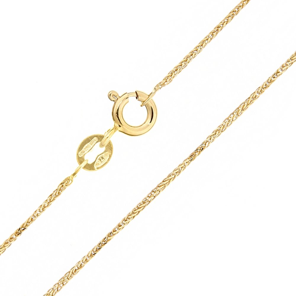 SPARKLD 9ct Yellow Gold 18" Foxtail Pendant Chain, 1mm Width