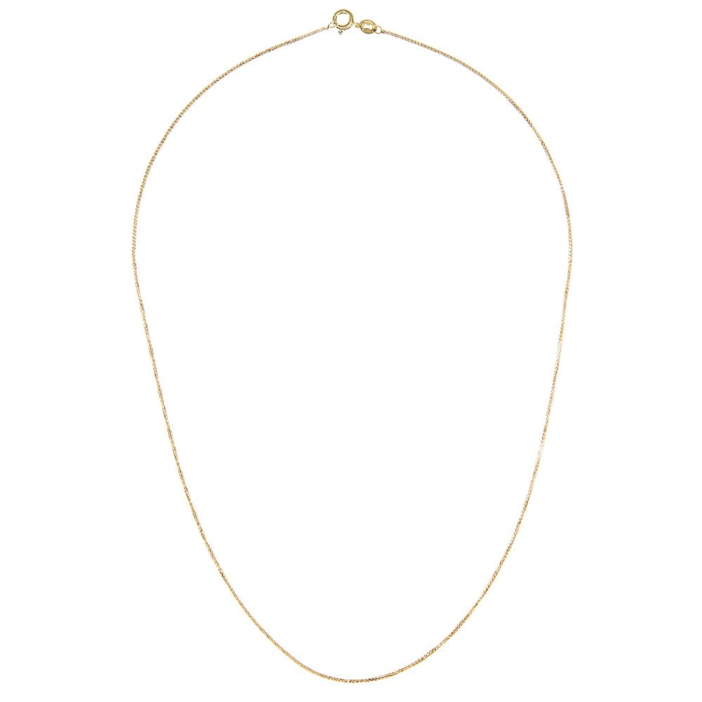 SPARKLD 9ct Yellow Gold 18" Foxtail Pendant Chain, 1mm Width