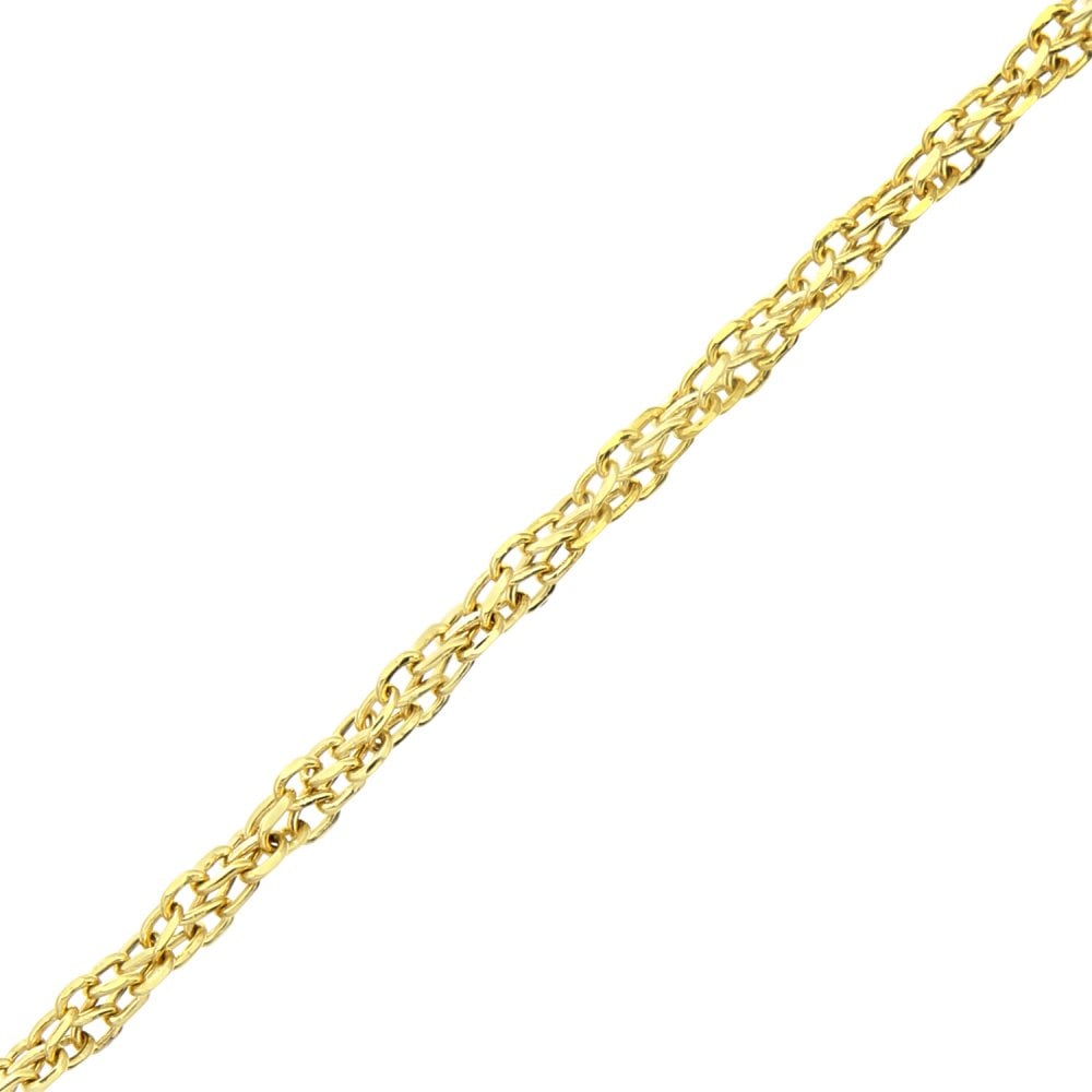 SPARKLD 9ct Yellow Gold 7.5" Link Bracelet, 3mm width