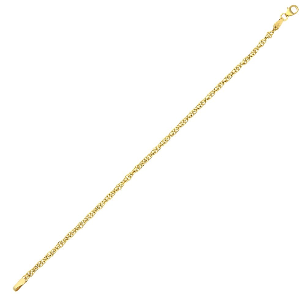 SPARKLD 9ct Yellow Gold 7.5" Link Bracelet, 3mm width