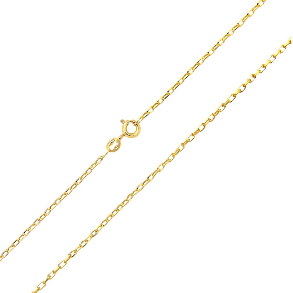 SPARKLD 9 ct Yellow Gold Belcher Necklace of 20 Inch/51 cm Length and 1mm Width