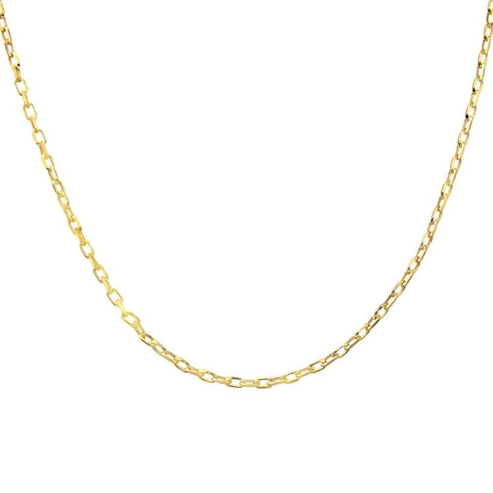 SPARKLD 9 ct Yellow Gold Belcher Necklace of 20 Inch/51 cm Length and 1mm Width