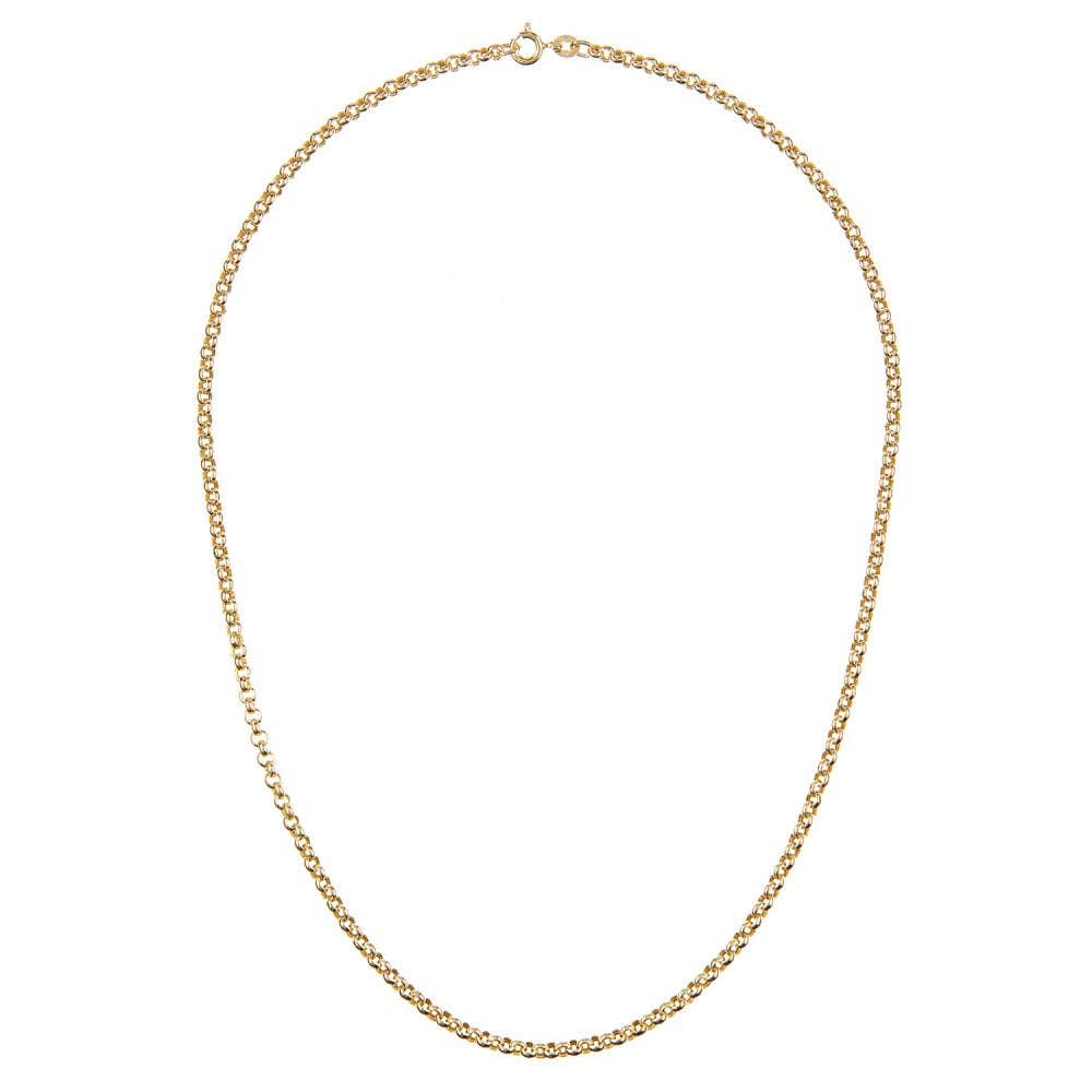 SPARKLD 9ct Yellow Gold Rope Chain Necklace of Length 42cm, 2mm Width