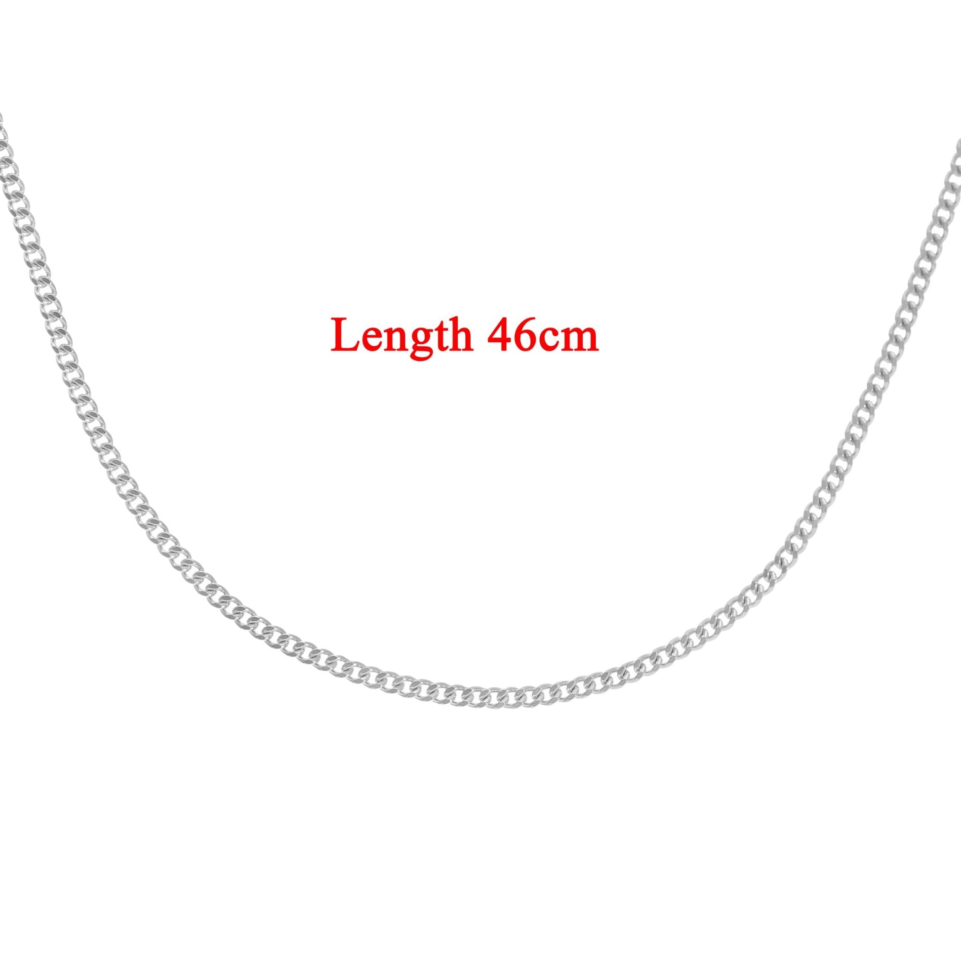 SPARKLD 9ct White Gold Cub Chain Necklace 41cm Length, 1.3mm Width