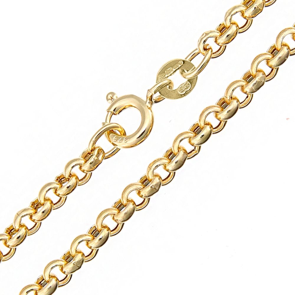 SPARKLD 9ct Yellow Gold Belcher Hollow Bracelet of Length 19cm, 3mm Width