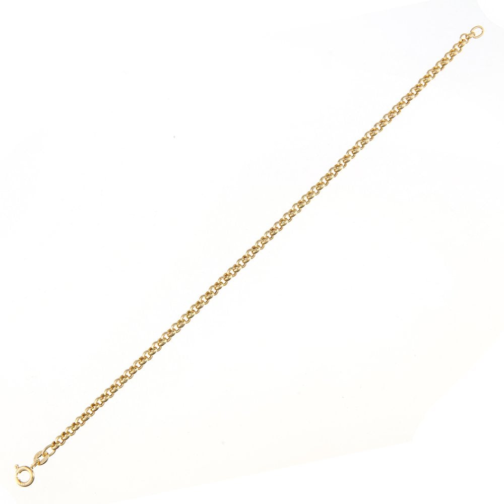 SPARKLD 9ct Yellow Gold Belcher Hollow Bracelet of Length 19cm, 3mm Width