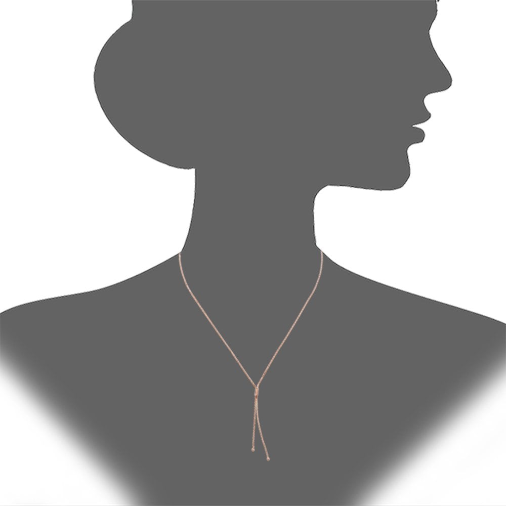 SPARKLD 9ct Rose Gold 17" Spiga Chain Necklace, 1mm Width