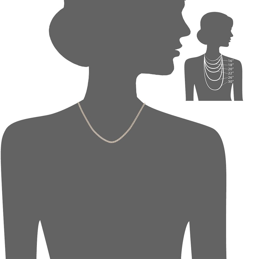 SPARKLD 9ct Yellow Gold Curb Hollow Chain Necklace 41cm Length, 3.5mm Width