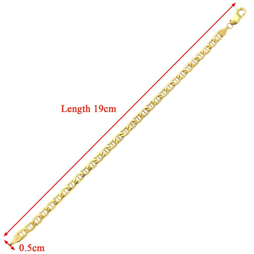 SPARKLD 9ct Yellow Gold Anchor Bracelet of Weight 8.5 Inch Length, 4.7mm Width