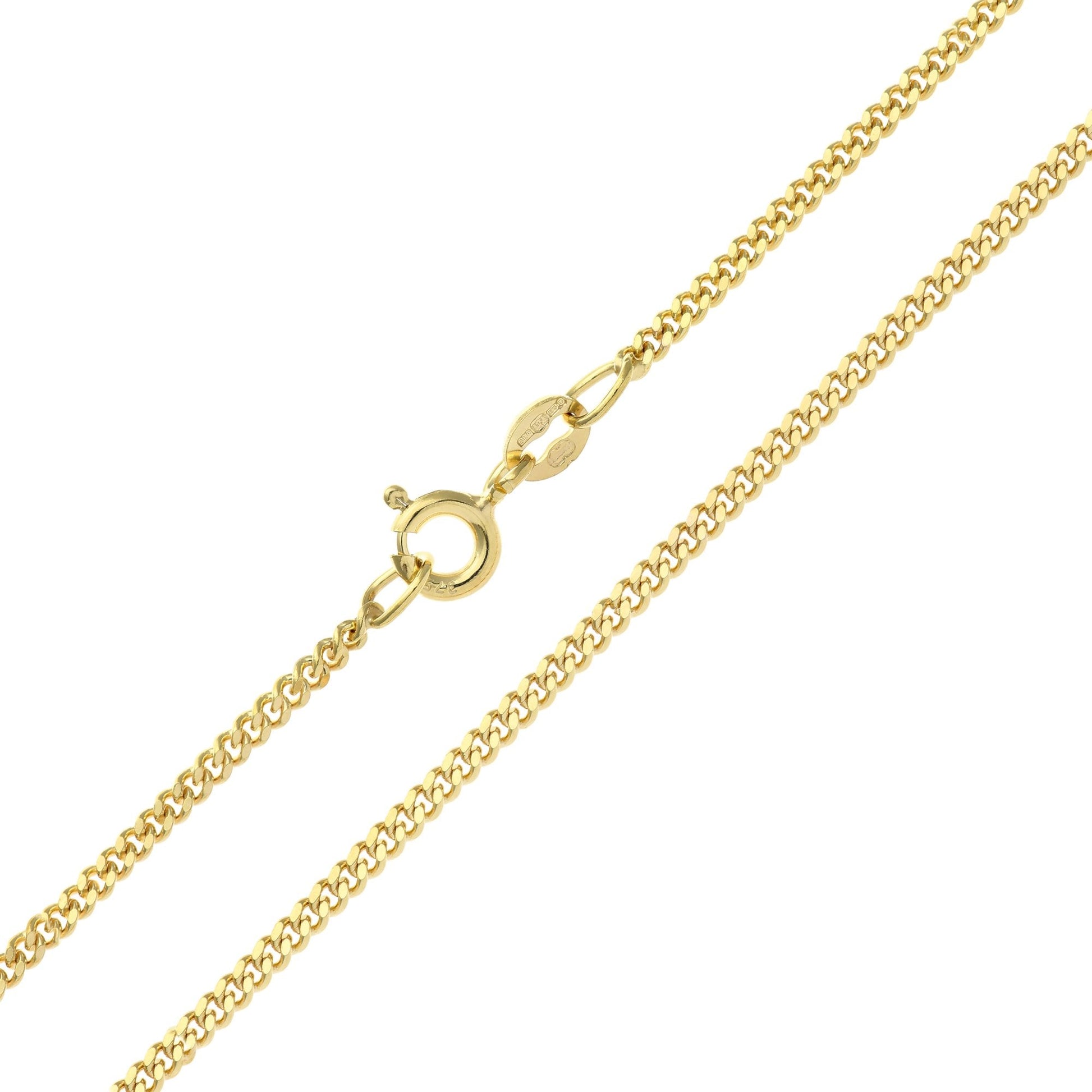 SPARKLD 9ct Yellow Gold Curb Chain Necklace, 1.5mm Width