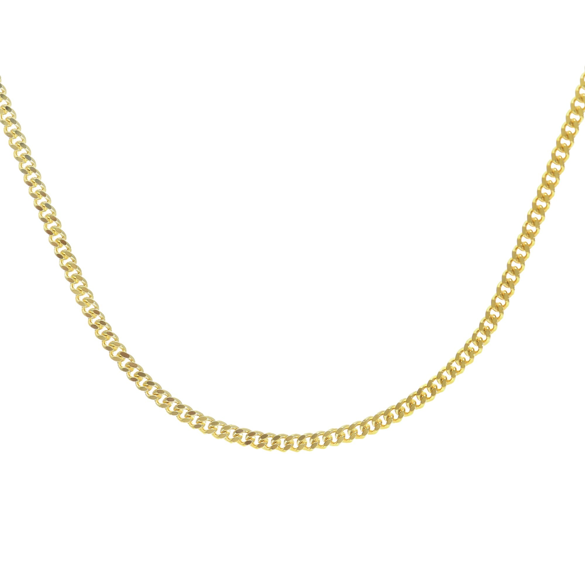 SPARKLD 9ct Yellow Gold Curb Chain Necklace, 1.5mm Width