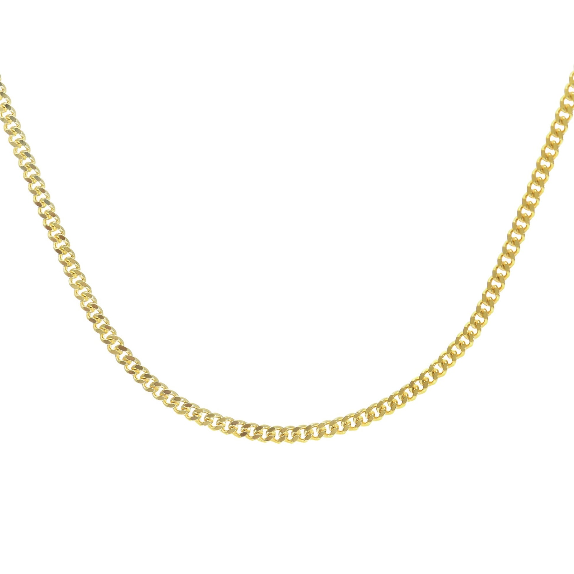 SPARKLD 9ct Yellow Gold Curb Chain Necklace, 1.5mm Width
