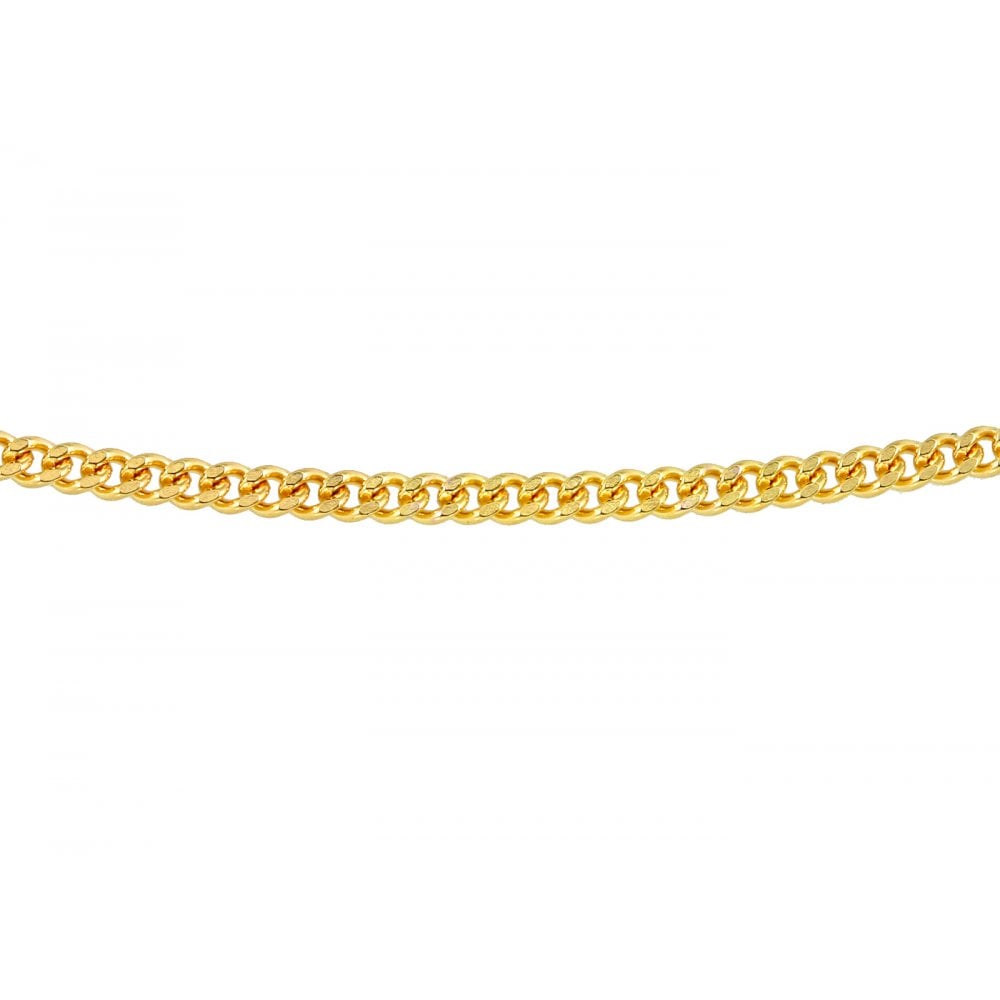SPARKLD 9ct Yellow Gold Curb Chain Necklace, 1.5mm Width